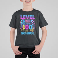 100 Days of School Gamer T Shirt For Kid Level 100 Unlocked Neon Game Controller - Wonder Print Shop