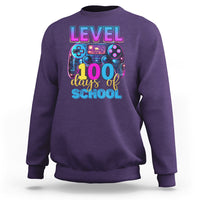 100 Days of School Gamer Sweatshirt Level 100 Unlocked Neon Game Controller - Wonder Print Shop
