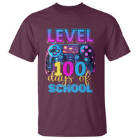 100 Days of School Gamer T Shirt Level 100 Unlocked Neon Game Controller - Wonder Print Shop