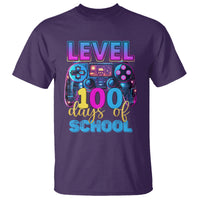 100 Days of School Gamer T Shirt Level 100 Unlocked Neon Game Controller - Wonder Print Shop