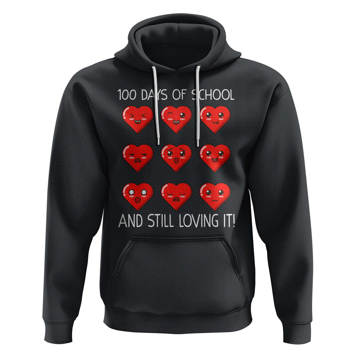 100 Days of School Hoodie Still Loving It Cute Hearts - Wonder Print Shop