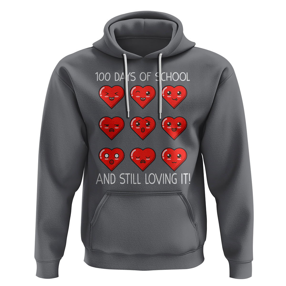 100 Days of School Hoodie Still Loving It Cute Hearts - Wonder Print Shop