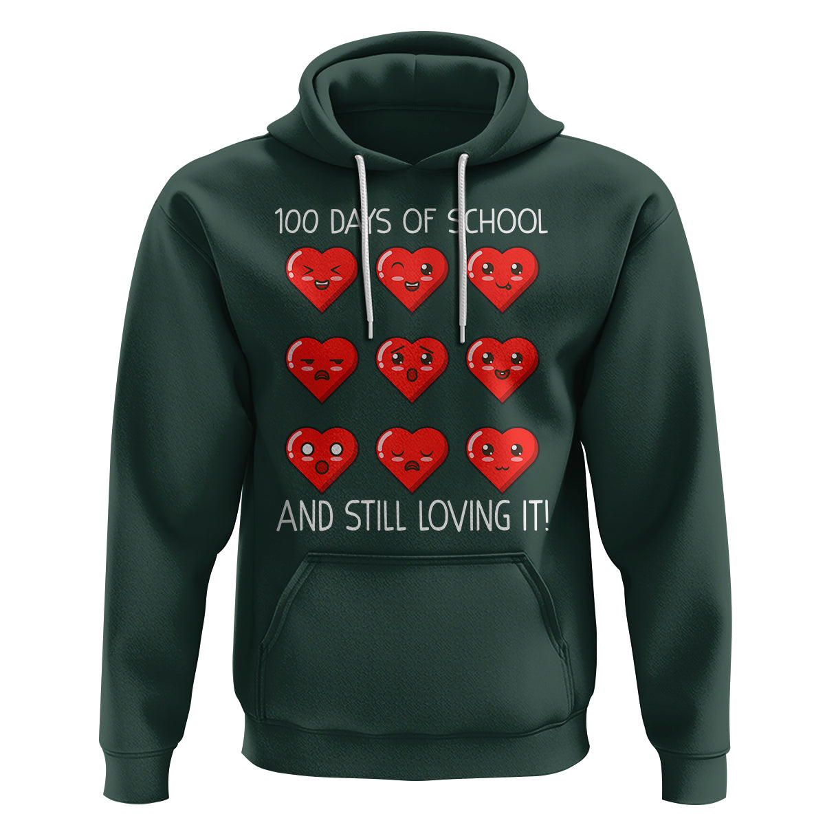 100 Days of School Hoodie Still Loving It Cute Hearts - Wonder Print Shop