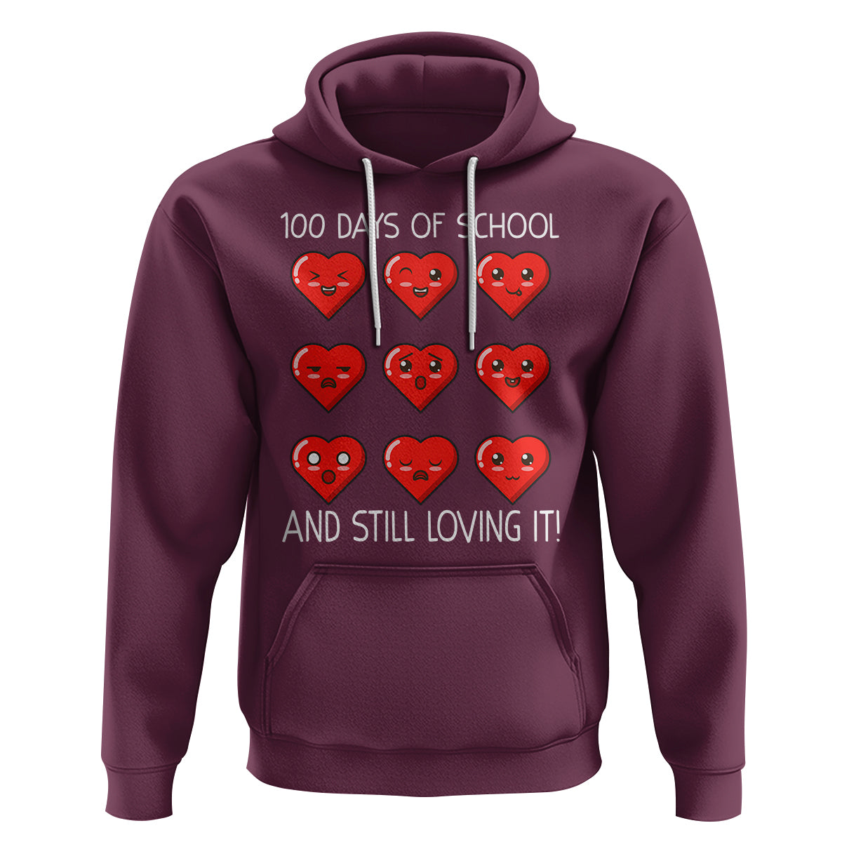 100 Days of School Hoodie Still Loving It Cute Hearts - Wonder Print Shop