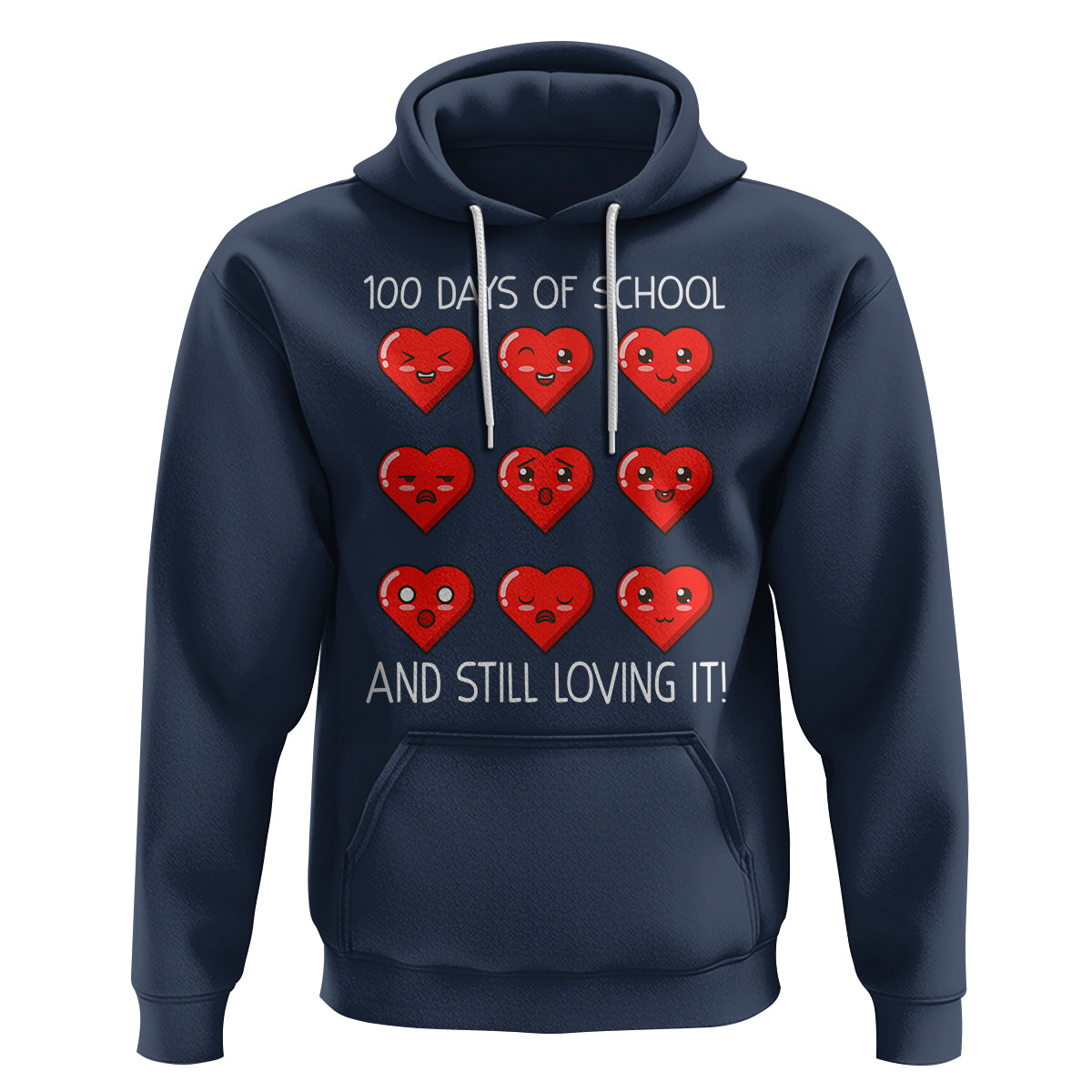 100 Days of School Hoodie Still Loving It Cute Hearts - Wonder Print Shop