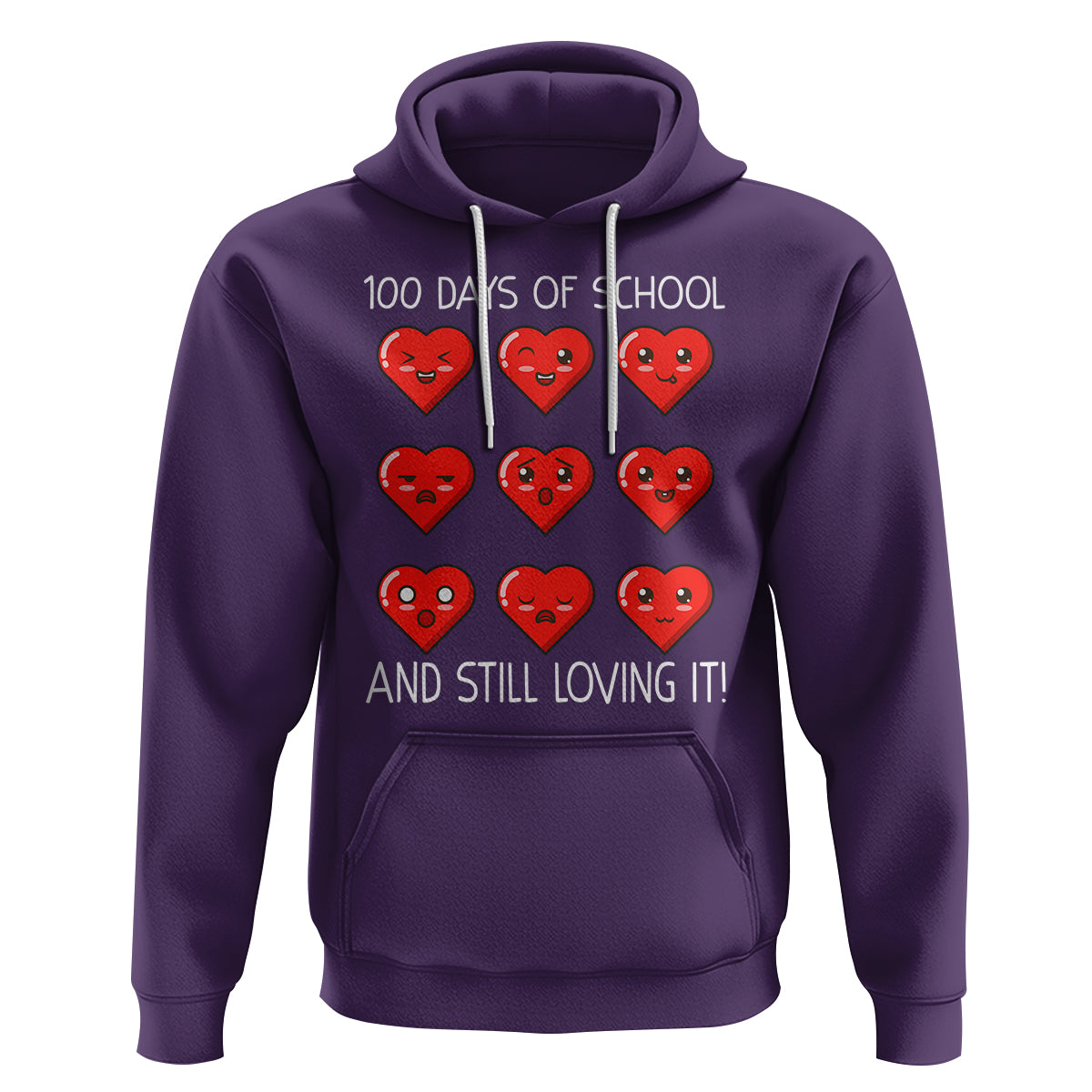 100 Days of School Hoodie Still Loving It Cute Hearts - Wonder Print Shop