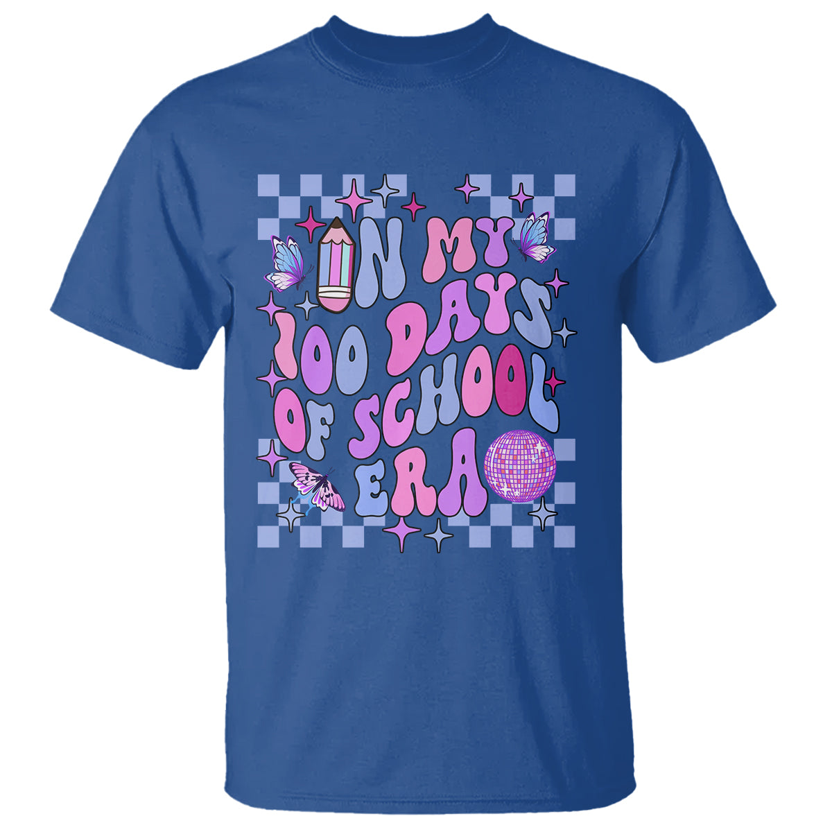 In My 100 Days of School Era T Shirt Retro Groovy - Wonder Print Shop