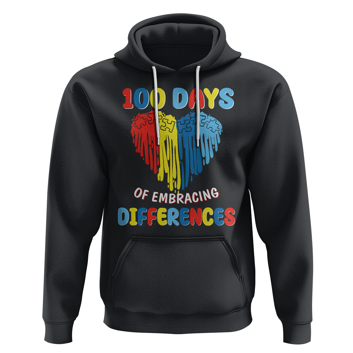 100 Days of School IEP Hoodie Embrace Differences Neurodiversity Autism ADHD Awareness - Wonder Print Shop