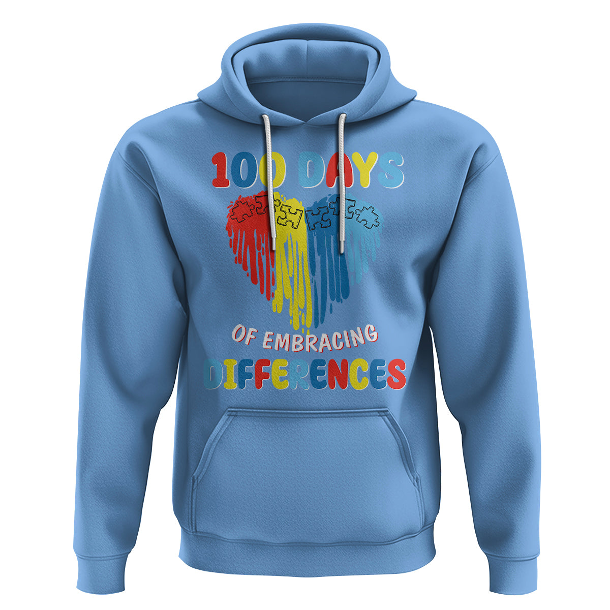100 Days of School IEP Hoodie Embrace Differences Neurodiversity Autism ADHD Awareness - Wonder Print Shop