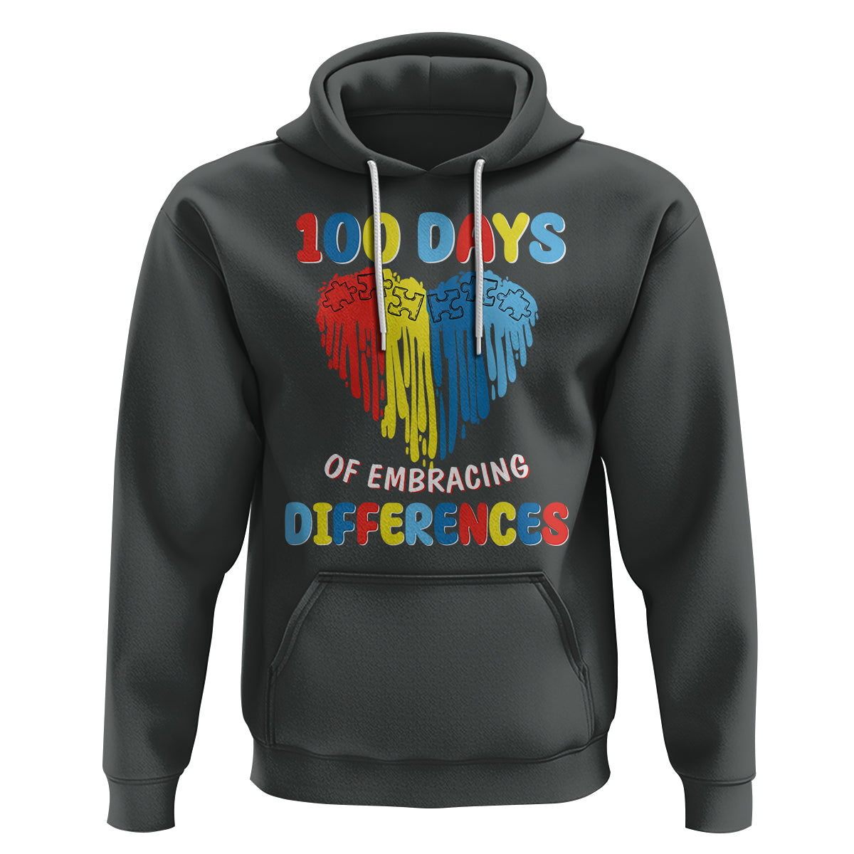 100 Days of School IEP Hoodie Embrace Differences Neurodiversity Autism ADHD Awareness - Wonder Print Shop