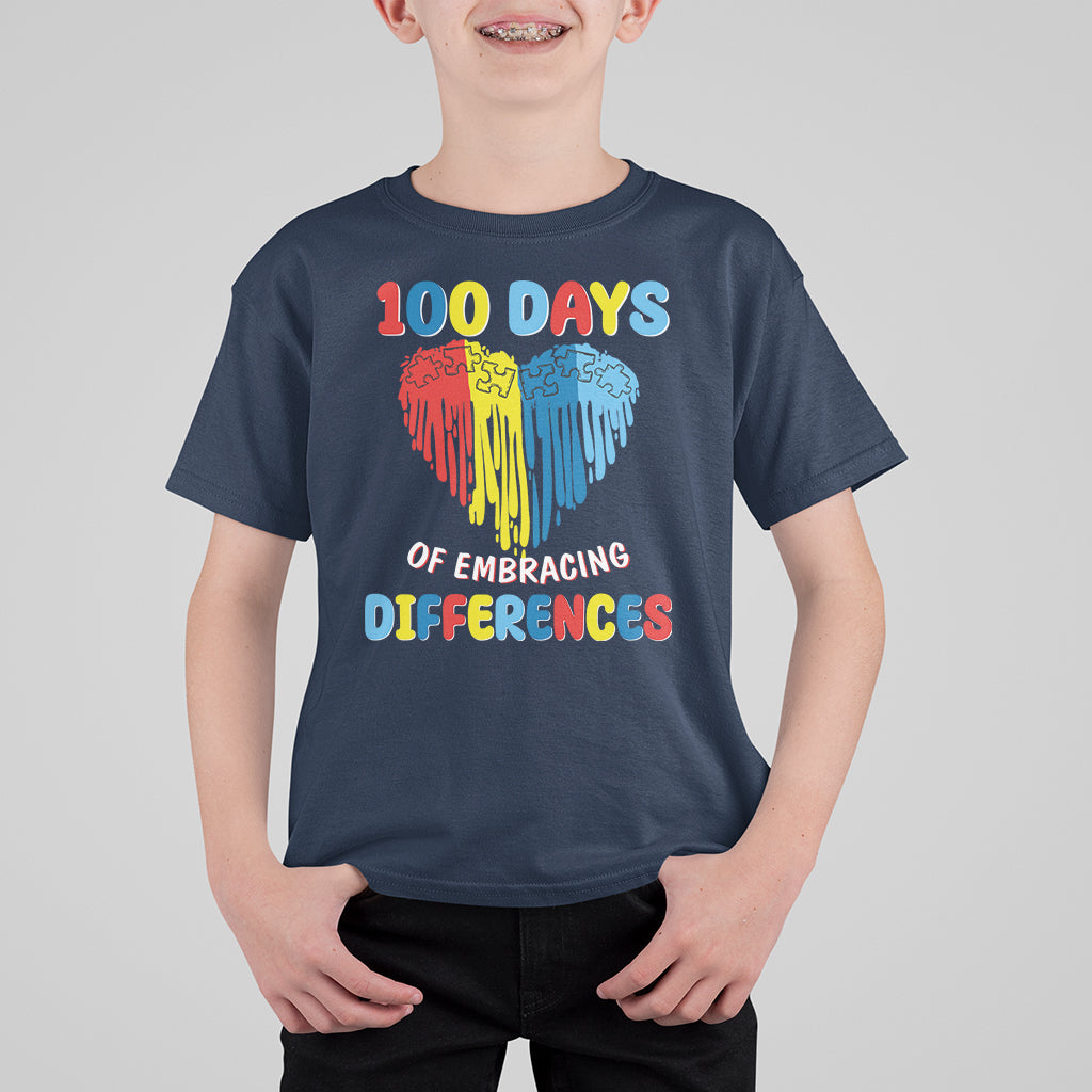 100 Days of School IEP T Shirt For Kid Embrace Differences Neurodiversity Autism ADHD Awareness - Wonder Print Shop