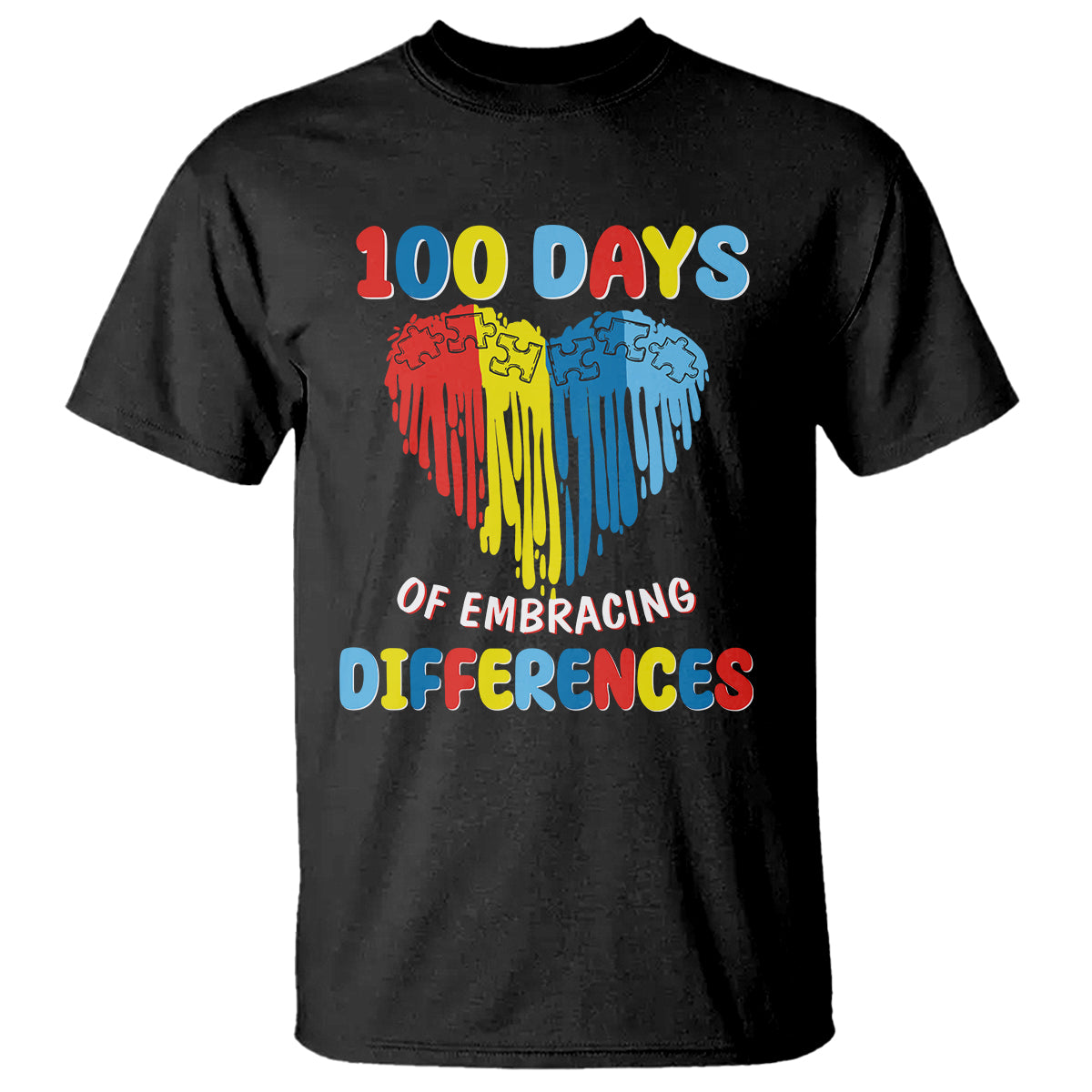 100 Days of School IEP T Shirt Embrace Differences Neurodiversity Autism ADHD Awareness - Wonder Print Shop