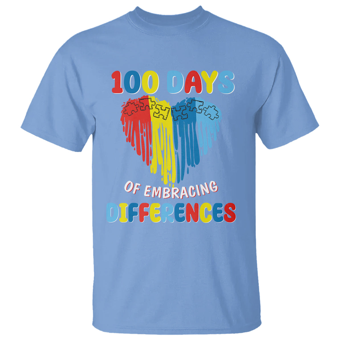 100 Days of School IEP T Shirt Embrace Differences Neurodiversity Autism ADHD Awareness - Wonder Print Shop