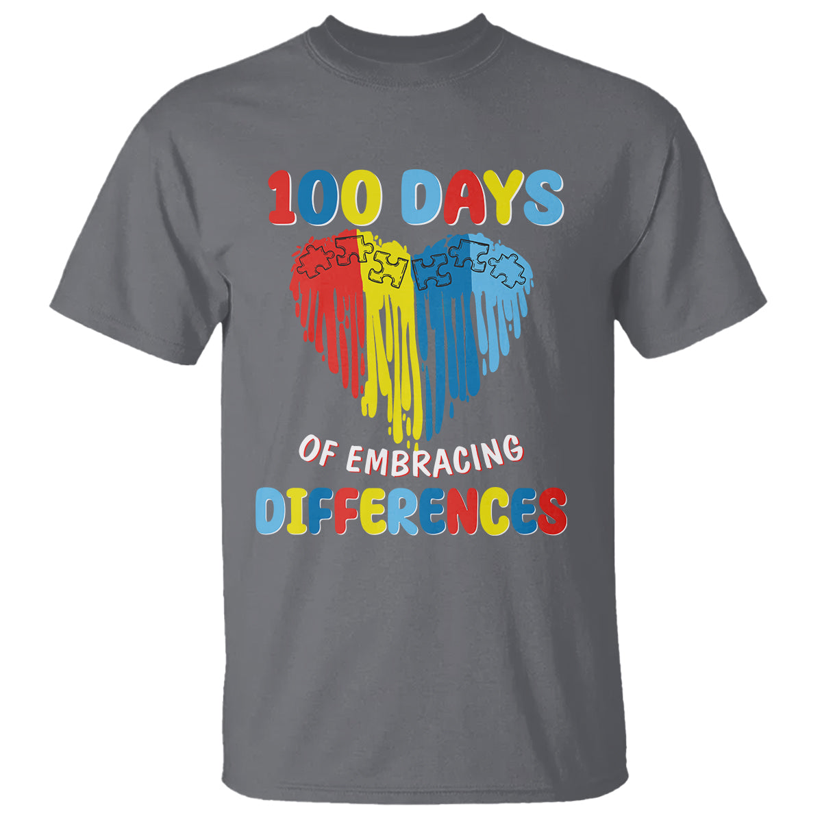 100 Days of School IEP T Shirt Embrace Differences Neurodiversity Autism ADHD Awareness - Wonder Print Shop