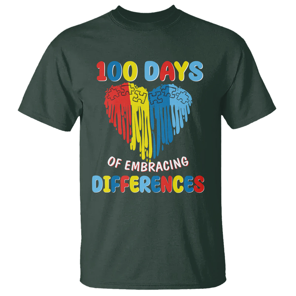 100 Days of School IEP T Shirt Embrace Differences Neurodiversity Autism ADHD Awareness - Wonder Print Shop