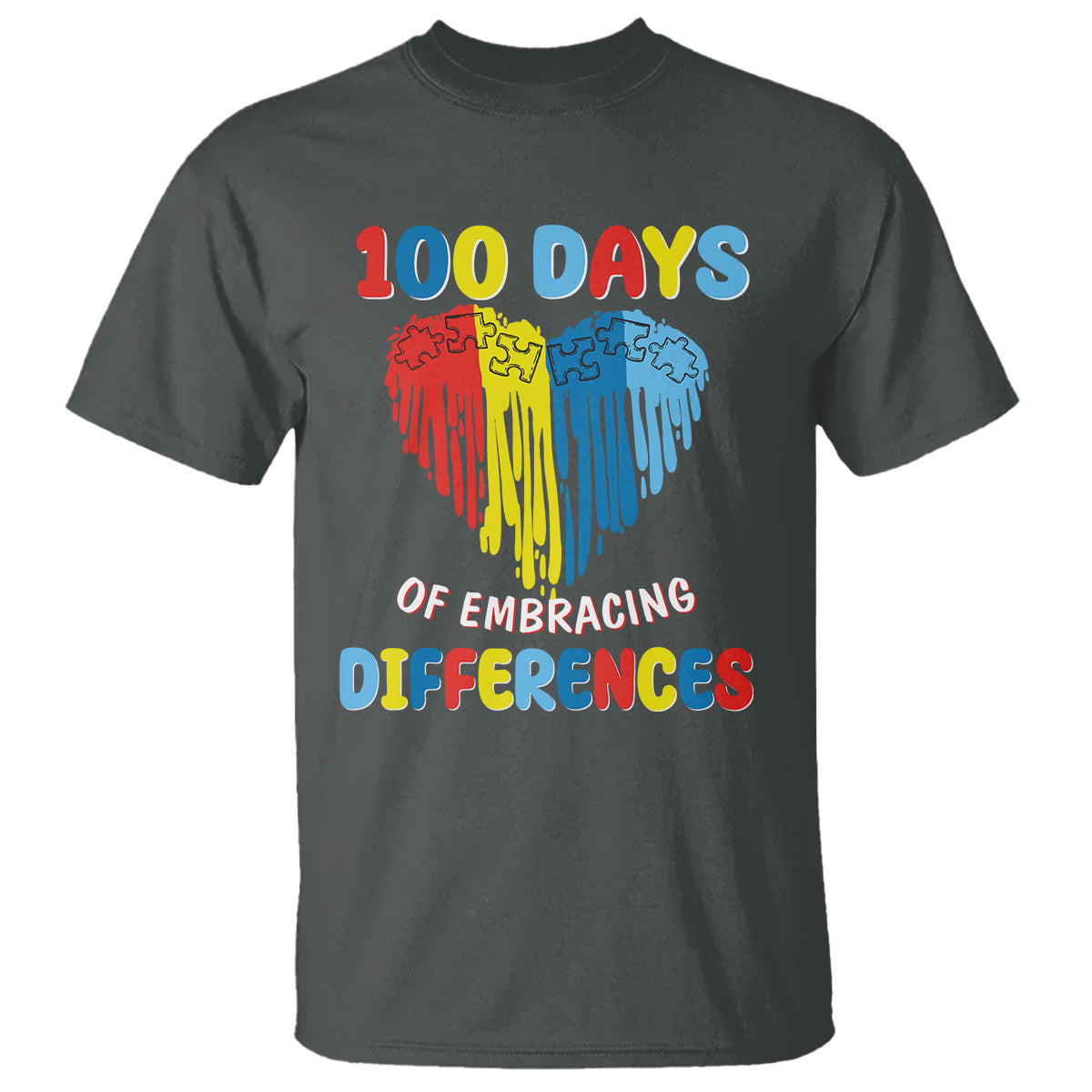 100 Days of School IEP T Shirt Embrace Differences Neurodiversity Autism ADHD Awareness - Wonder Print Shop