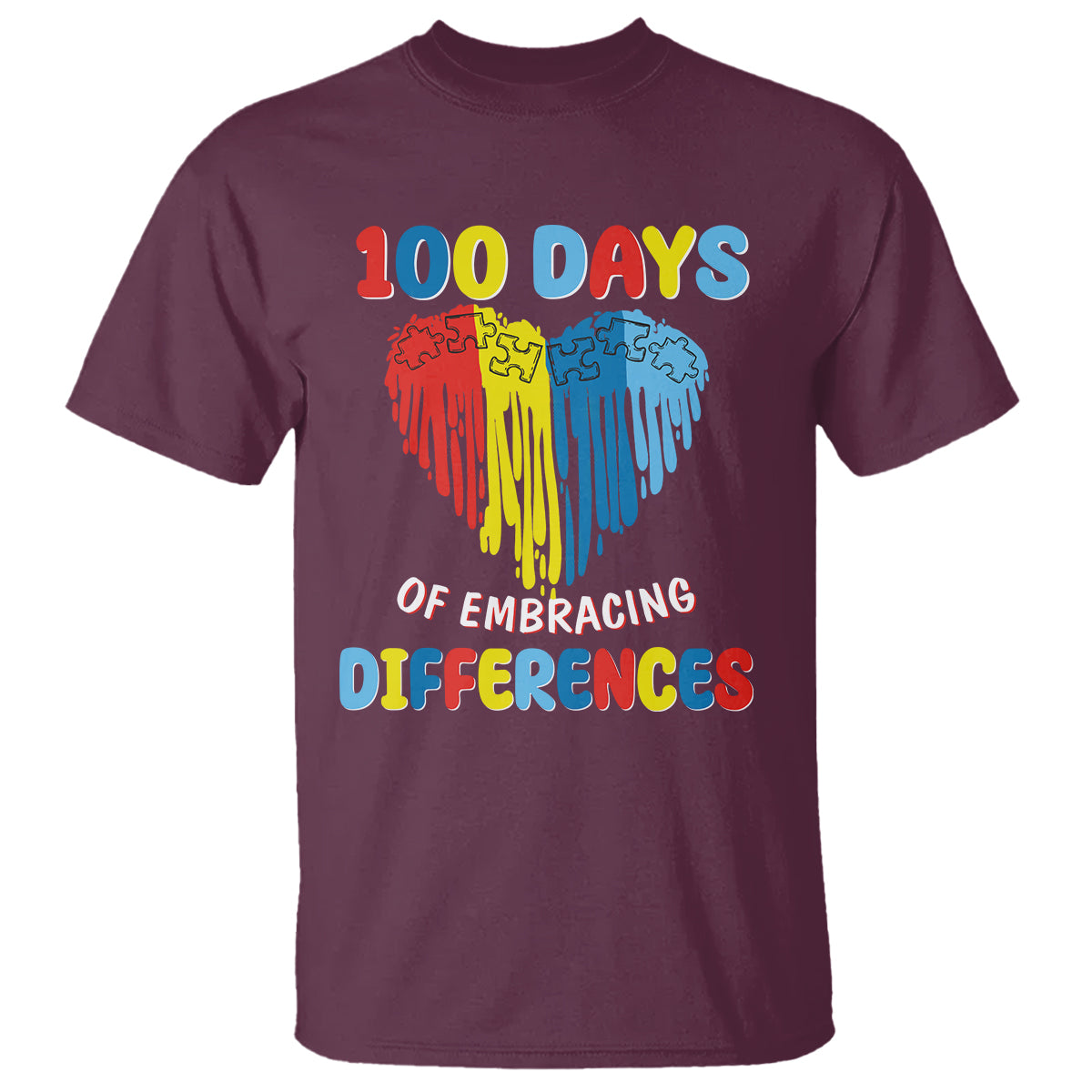 100 Days of School IEP T Shirt Embrace Differences Neurodiversity Autism ADHD Awareness - Wonder Print Shop