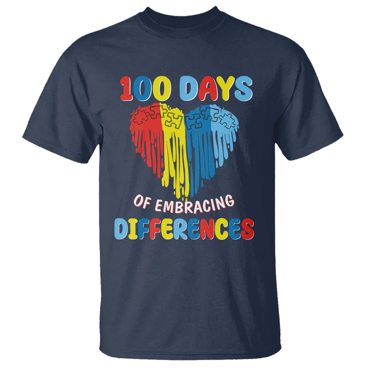 100 Days of School IEP T Shirt Embrace Differences Neurodiversity Autism ADHD Awareness - Wonder Print Shop