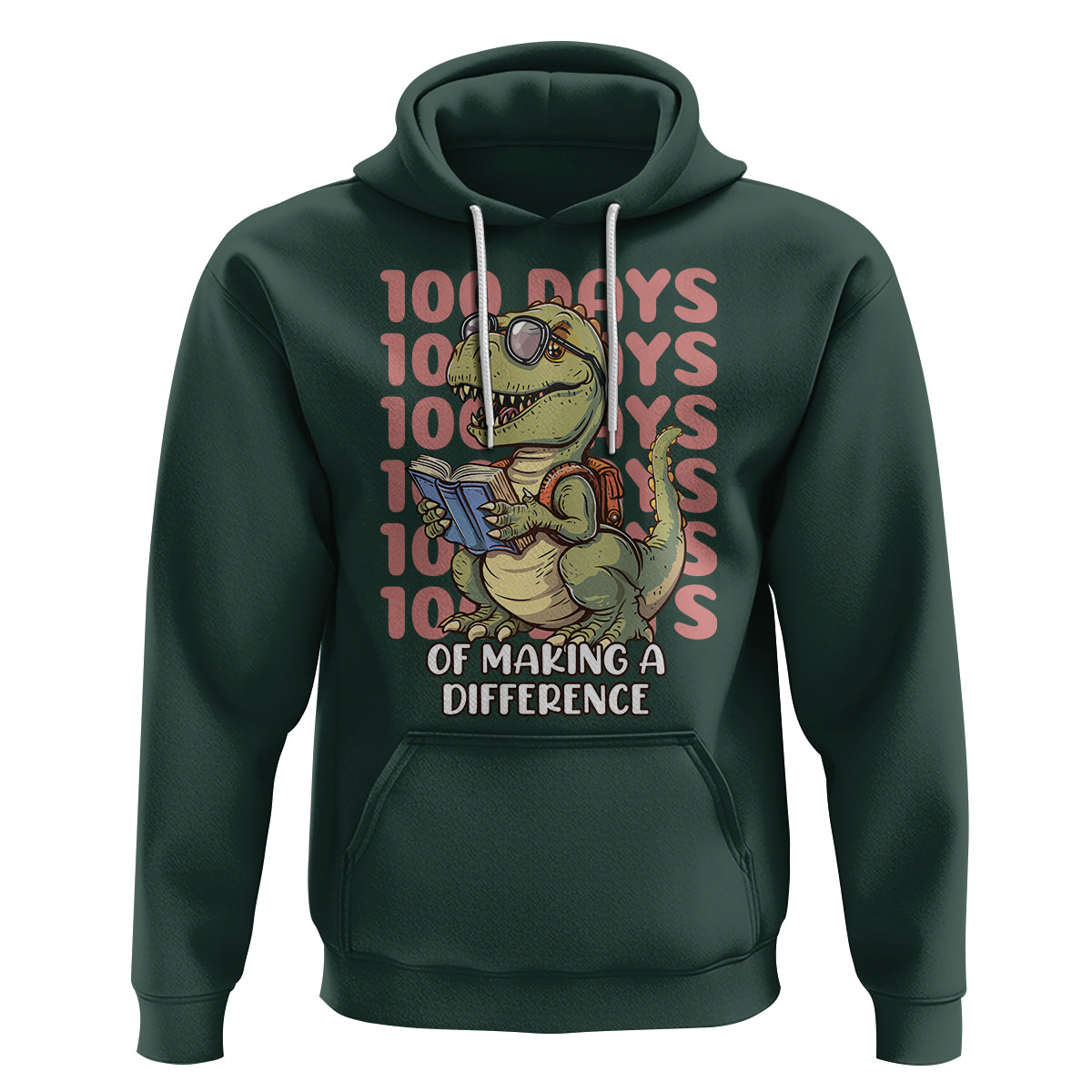 100 Days of School Dinosaur Hoodie Making A Difference - Wonder Print Shop