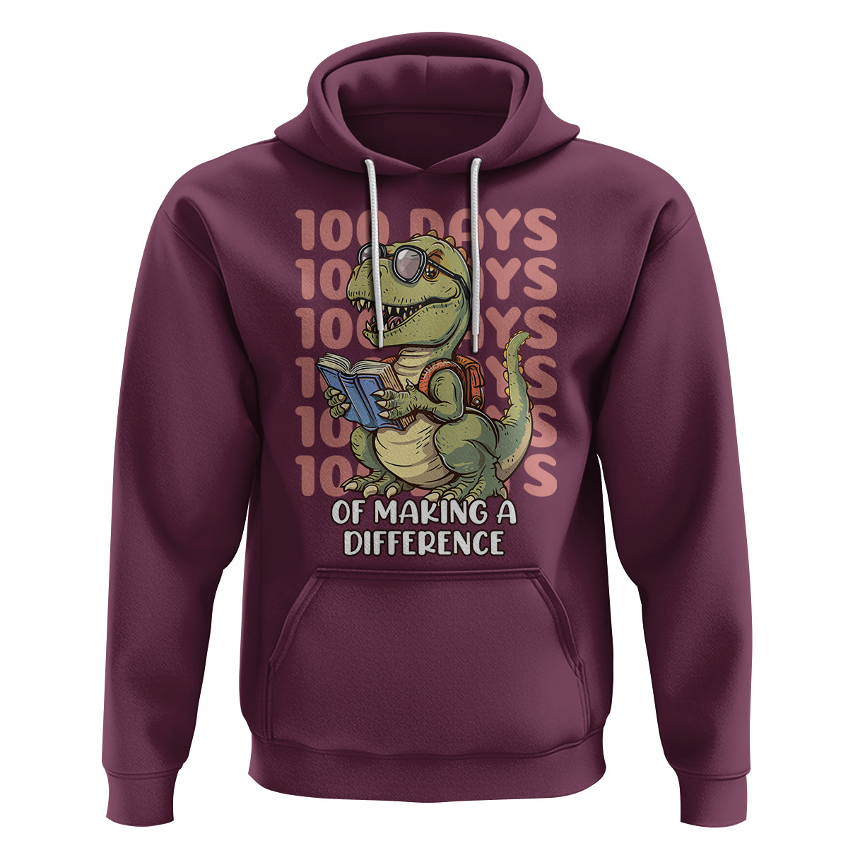 100 Days of School Dinosaur Hoodie Making A Difference - Wonder Print Shop