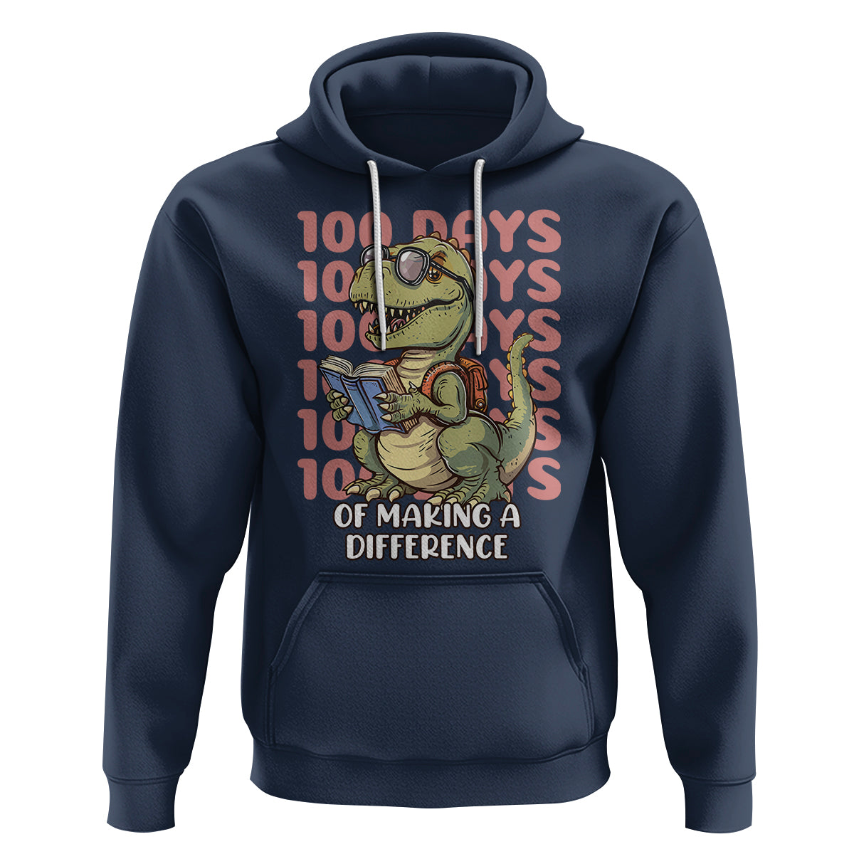 100 Days of School Dinosaur Hoodie Making A Difference - Wonder Print Shop