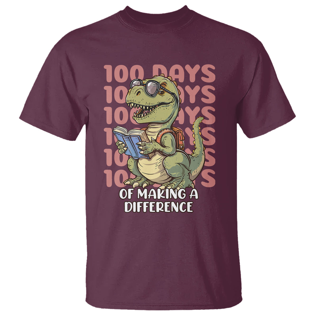 100 Days of School Dinosaur T Shirt Making A Difference - Wonder Print Shop