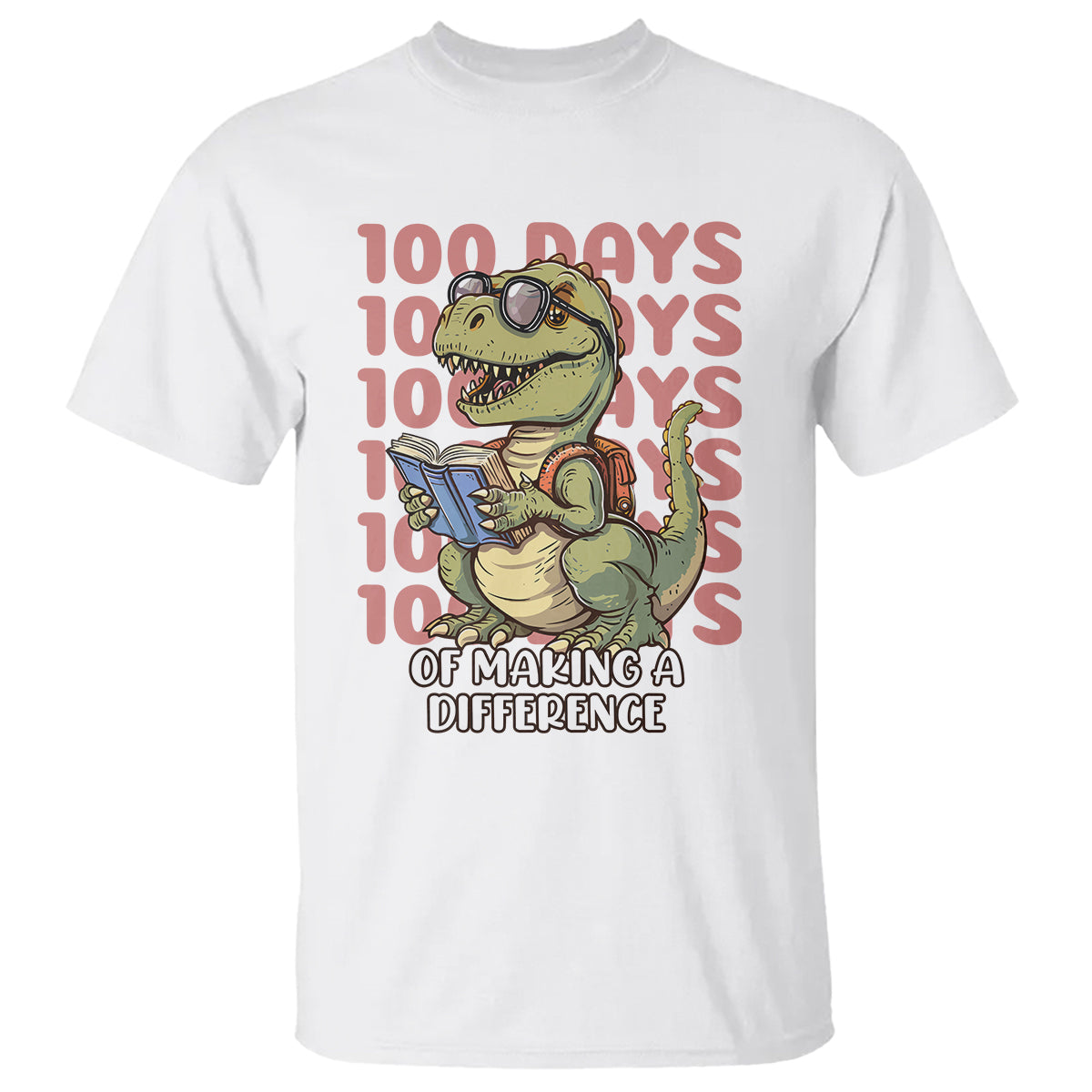 100 Days of School Dinosaur T Shirt Making A Difference - Wonder Print Shop