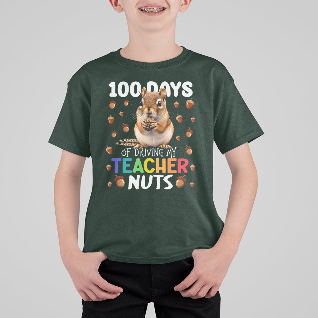 100 Days of School Chipmunk T Shirt For Kid Driving My Teacher Nuts - Wonder Print Shop
