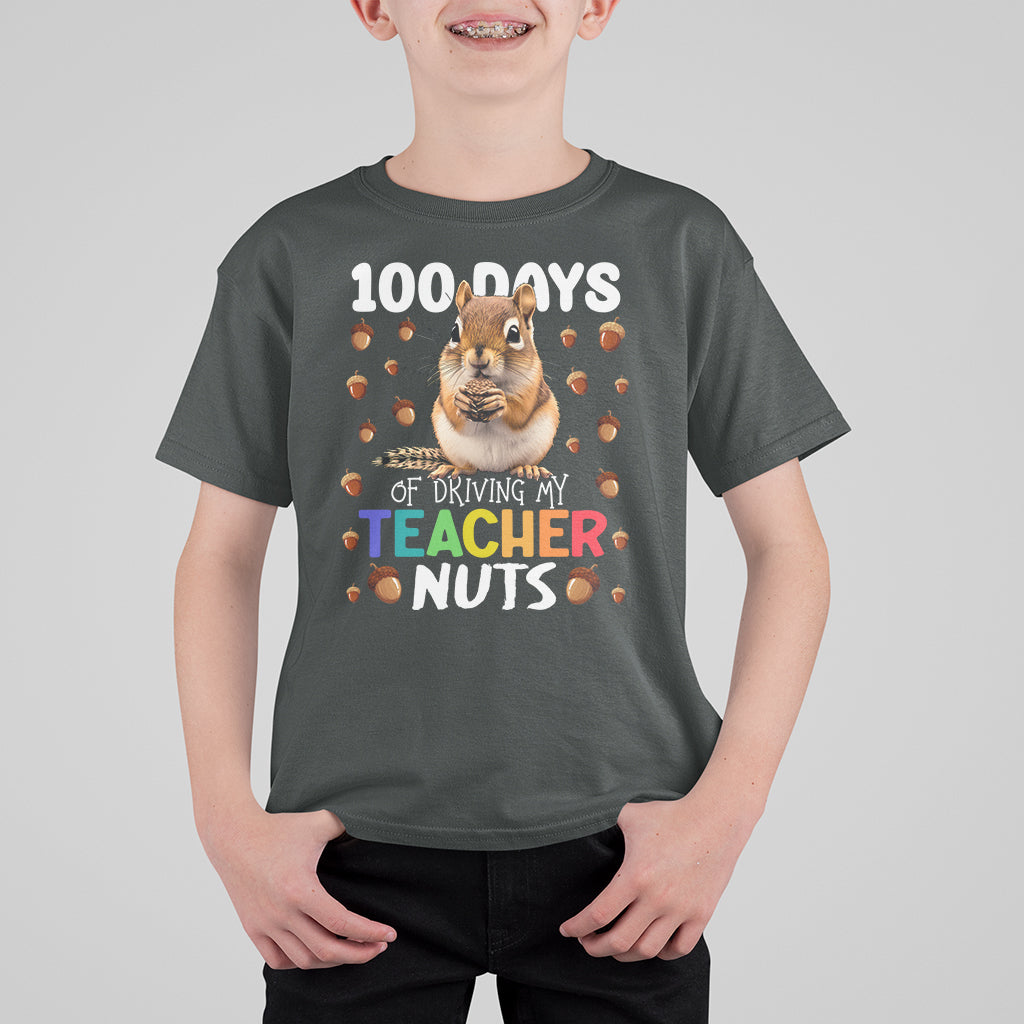 100 Days of School Chipmunk T Shirt For Kid Driving My Teacher Nuts - Wonder Print Shop