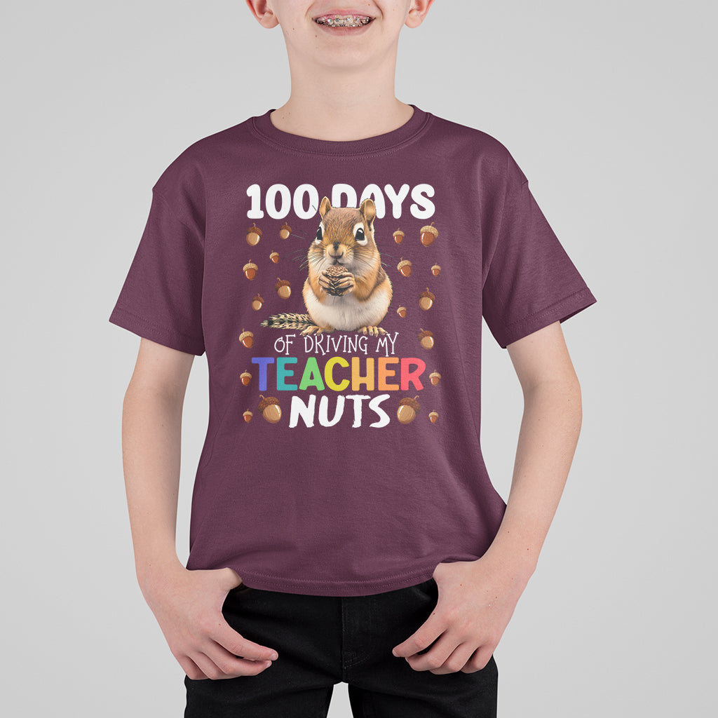 100 Days of School Chipmunk T Shirt For Kid Driving My Teacher Nuts - Wonder Print Shop