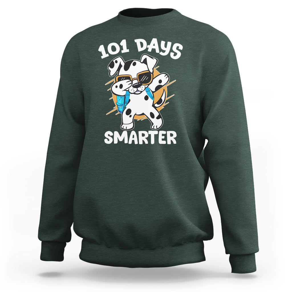 101 Days of School Dalmatian Dog Sweatshirt Dabbing 101 Days Smarter - Wonder Print Shop