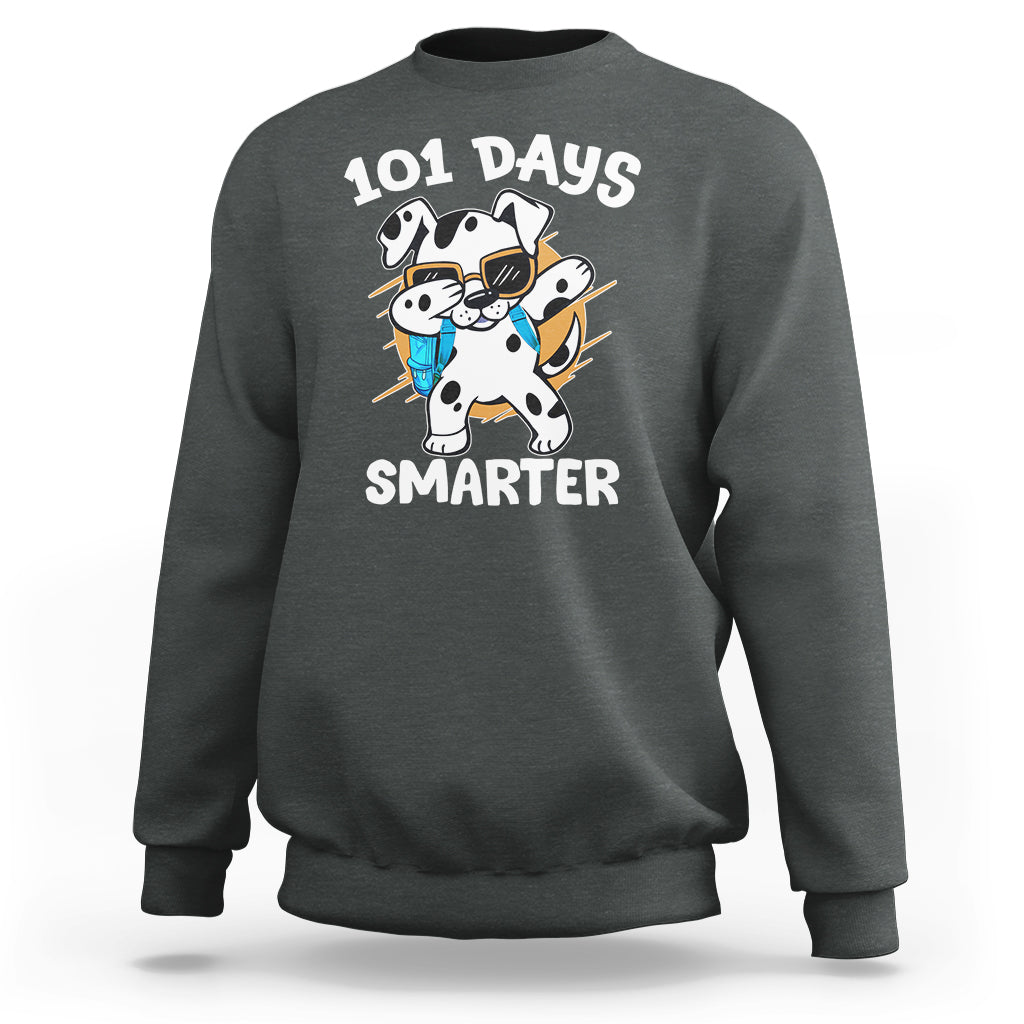 101 Days of School Dalmatian Dog Sweatshirt Dabbing 101 Days Smarter - Wonder Print Shop