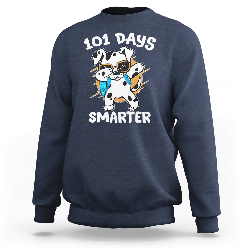 101 Days of School Dalmatian Dog Sweatshirt Dabbing 101 Days Smarter - Wonder Print Shop
