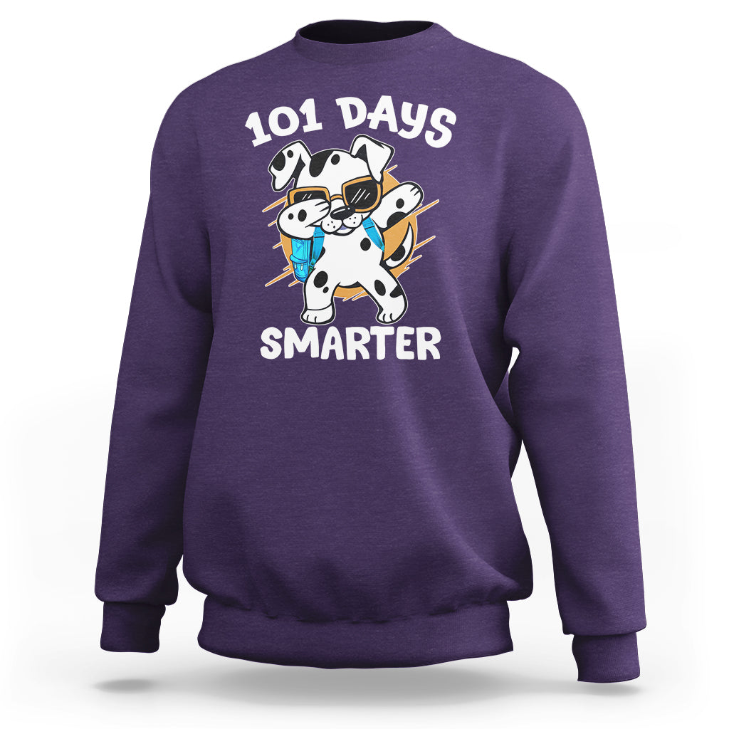 101 Days of School Dalmatian Dog Sweatshirt Dabbing 101 Days Smarter - Wonder Print Shop