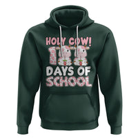 Holy Cow 100 Days of School Hoodie Cute Pink Dairy Cattle - Wonder Print Shop