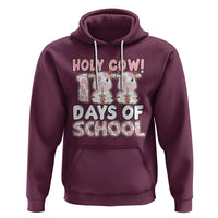 Holy Cow 100 Days of School Hoodie Cute Pink Dairy Cattle - Wonder Print Shop