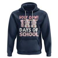 Holy Cow 100 Days of School Hoodie Cute Pink Dairy Cattle - Wonder Print Shop