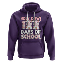 Holy Cow 100 Days of School Hoodie Cute Pink Dairy Cattle - Wonder Print Shop