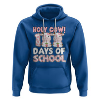 Holy Cow 100 Days of School Hoodie Cute Pink Dairy Cattle - Wonder Print Shop