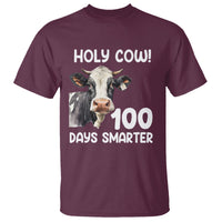 Holy Cow 100 Days of School T Shirt 100 Days Smarter Funny Moo Dairy Cattle - Wonder Print Shop