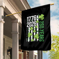 Irish American 250 Years 1776 2026 Patriotic Shamrock Garden Flag St Patricks Day Ameria 250th Anniversary