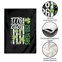 Irish American 250 Years 1776 2026 Patriotic Shamrock Garden Flag St Patricks Day Ameria 250th Anniversary