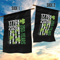 Irish American 250 Years 1776 2026 Patriotic Shamrock Garden Flag St Patricks Day Ameria 250th Anniversary