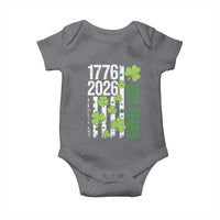 Irish American 250 Years 1776 2026 Patriotic Shamrock Baby Onesie St Patricks Day Ameria 250th Anniversary