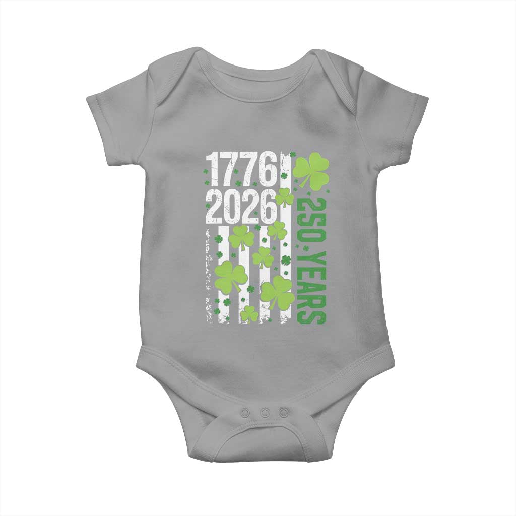 Irish American 250 Years 1776 2026 Patriotic Shamrock Baby Onesie St Patricks Day Ameria 250th Anniversary