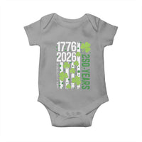 Irish American 250 Years 1776 2026 Patriotic Shamrock Baby Onesie St Patricks Day Ameria 250th Anniversary