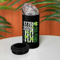 Irish American 250 Years 1776 2026 Patriotic Shamrock 4 in 1 Can Cooler Tumbler St Patricks Day Ameria 250th Anniversary