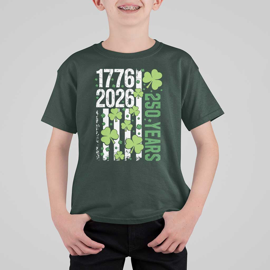 Irish American 250 Years 1776 2026 Patriotic Shamrock T Shirt For Kid St Patricks Day Ameria 250th Anniversary