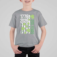 Irish American 250 Years 1776 2026 Patriotic Shamrock T Shirt For Kid St Patricks Day Ameria 250th Anniversary