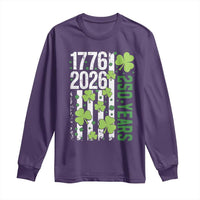 Irish American 250 Years 1776 2026 Patriotic Shamrock Long Sleeve Shirt St Patricks Day Ameria 250th Anniversary